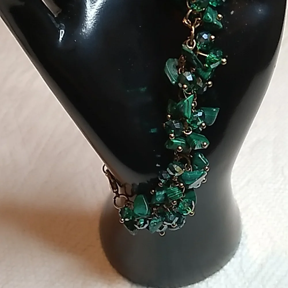 Malachite bracelet gorgeous and one of a kind.